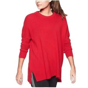 Athleta Perspective Wool Cashmere Crew Neck Sweater XS Red 383723 $178